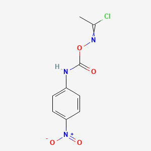 molecular formula C9H8ClN3O4 B15151051 N-{[(4-nitrophenyl)carbamoyl]oxy}ethanimidoyl chloride 