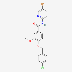 molecular formula C20H16BrClN2O3 B15151061 N-(5-bromopyridin-2-yl)-4-[(4-chlorophenyl)methoxy]-3-methoxybenzamide 