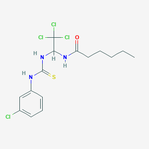 molecular formula C15H19Cl4N3OS B15151151 N-(2,2,2-trichloro-1-{[(3-chlorophenyl)carbamothioyl]amino}ethyl)hexanamide 