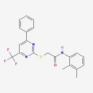 molecular formula C21H18F3N3OS B15151153 N-(2,3-dimethylphenyl)-2-{[4-phenyl-6-(trifluoromethyl)pyrimidin-2-yl]sulfanyl}acetamide 