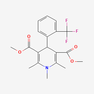 molecular formula C19H20F3NO4 B15151174 Dimethyl 1,2,6-trimethyl-4-[2-(trifluoromethyl)phenyl]-1,4-dihydro-3,5-pyridinedicarboxylate 