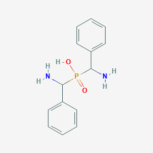 molecular formula C14H17N2O2P B15151197 Bis[amino(phenyl)methyl]phosphinic acid 