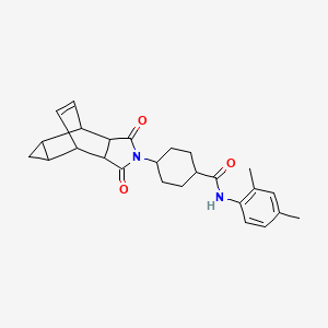 molecular formula C26H30N2O3 B15151202 N-(2,4-dimethylphenyl)-4-(1,3-dioxooctahydro-4,6-ethenocyclopropa[f]isoindol-2(1H)-yl)cyclohexanecarboxamide 
