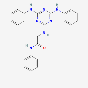 molecular formula C24H23N7O B15151233 N~2~-[4,6-bis(phenylamino)-1,3,5-triazin-2-yl]-N-(4-methylphenyl)glycinamide 