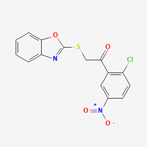 molecular formula C15H9ClN2O4S B15151243 2-(1,3-Benzoxazol-2-ylsulfanyl)-1-(2-chloro-5-nitrophenyl)ethanone 
