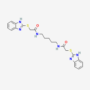 molecular formula C23H26N6O2S2 B15151276 N,N'-pentane-1,5-diylbis[2-(1H-benzimidazol-2-ylsulfanyl)acetamide] 
