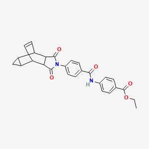 molecular formula C27H24N2O5 B15151299 ethyl 4-({[4-(1,3-dioxooctahydro-4,6-ethenocyclopropa[f]isoindol-2(1H)-yl)phenyl]carbonyl}amino)benzoate 