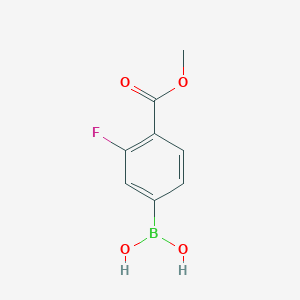 molecular formula C8H8BFO4 B151513 3-Fluoro-4-methoxycarbonylphenylboronic acid CAS No. 505083-04-5