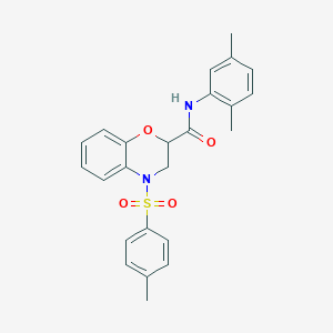 molecular formula C24H24N2O4S B15151362 N-(2,5-dimethylphenyl)-4-[(4-methylphenyl)sulfonyl]-3,4-dihydro-2H-1,4-benzoxazine-2-carboxamide 