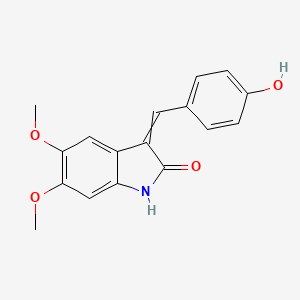 molecular formula C17H15NO4 B15151409 (3Z)-3-[(4-hydroxyphenyl)methylidene]-5,6-dimethoxy-1H-indol-2-one 