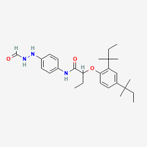molecular formula C27H39N3O3 B15151446 Butanamide, 2-(2,4-bis(1,1-dimethylpropyl)phenoxy)-N-(4-(2-formylhydrazino)phenyl)- CAS No. 86551-61-3
