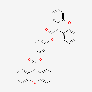 molecular formula C34H22O6 B15151502 benzene-1,3-diyl bis(9H-xanthene-9-carboxylate) 