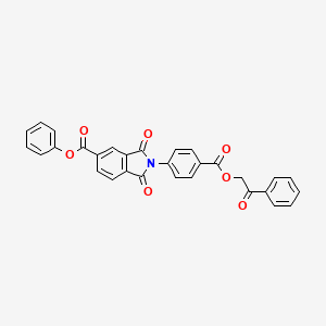 molecular formula C30H19NO7 B15151519 phenyl 1,3-dioxo-2-{4-[(2-oxo-2-phenylethoxy)carbonyl]phenyl}-2,3-dihydro-1H-isoindole-5-carboxylate 