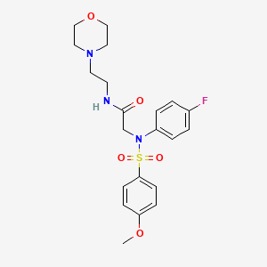 molecular formula C21H26FN3O5S B15151544 N~2~-(4-fluorophenyl)-N~2~-[(4-methoxyphenyl)sulfonyl]-N-[2-(morpholin-4-yl)ethyl]glycinamide 