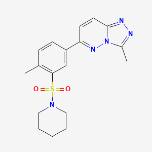 molecular formula C18H21N5O2S B15151577 3-Methyl-6-[4-methyl-3-(piperidin-1-ylsulfonyl)phenyl][1,2,4]triazolo[4,3-b]pyridazine 