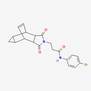 molecular formula C20H19BrN2O3 B15151636 N-(4-bromophenyl)-3-(1,3-dioxooctahydro-4,6-ethenocyclopropa[f]isoindol-2(1H)-yl)propanamide 