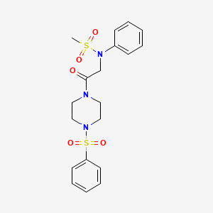 molecular formula C19H23N3O5S2 B15151674 N-{2-oxo-2-[4-(phenylsulfonyl)piperazin-1-yl]ethyl}-N-phenylmethanesulfonamide 