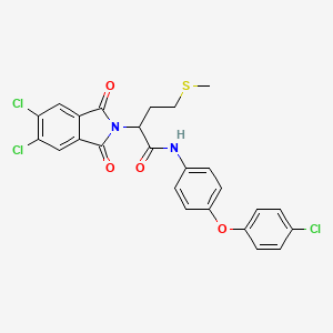 molecular formula C25H19Cl3N2O4S B15151682 N-[4-(4-chlorophenoxy)phenyl]-2-(5,6-dichloro-1,3-dioxo-1,3-dihydro-2H-isoindol-2-yl)-4-(methylsulfanyl)butanamide 