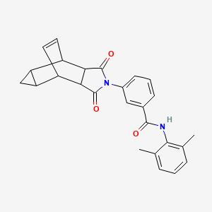 molecular formula C26H24N2O3 B15151703 N-(2,6-dimethylphenyl)-3-(1,3-dioxooctahydro-4,6-ethenocyclopropa[f]isoindol-2(1H)-yl)benzamide 
