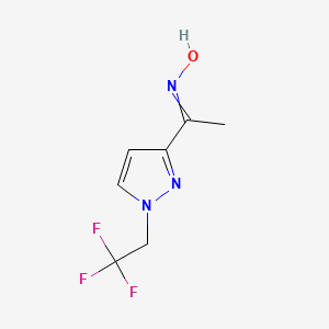 molecular formula C7H8F3N3O B15151708 N-[1-[1-(2,2,2-trifluoroethyl)pyrazol-3-yl]ethylidene]hydroxylamine 