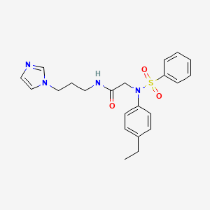 molecular formula C22H26N4O3S B15151883 N~2~-(4-ethylphenyl)-N-[3-(1H-imidazol-1-yl)propyl]-N~2~-(phenylsulfonyl)glycinamide 