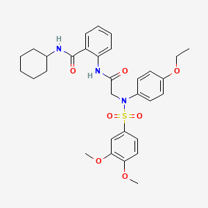 molecular formula C31H37N3O7S B15151894 N-cyclohexyl-2-({N-[(3,4-dimethoxyphenyl)sulfonyl]-N-(4-ethoxyphenyl)glycyl}amino)benzamide 