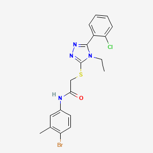 molecular formula C19H18BrClN4OS B15151895 N-(4-bromo-3-methylphenyl)-2-{[5-(2-chlorophenyl)-4-ethyl-4H-1,2,4-triazol-3-yl]sulfanyl}acetamide 