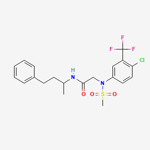 molecular formula C20H22ClF3N2O3S B15151902 N~2~-[4-chloro-3-(trifluoromethyl)phenyl]-N~2~-(methylsulfonyl)-N-(4-phenylbutan-2-yl)glycinamide 