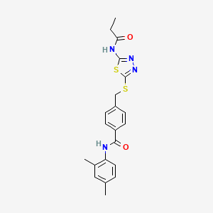 molecular formula C21H22N4O2S2 B15151920 N-(2,4-dimethylphenyl)-4-({[5-(propanoylamino)-1,3,4-thiadiazol-2-yl]sulfanyl}methyl)benzamide 