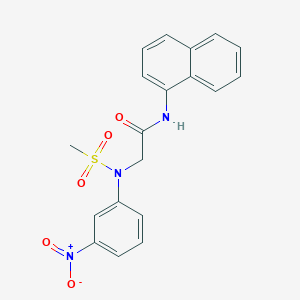 molecular formula C19H17N3O5S B15151937 N~2~-(methylsulfonyl)-N-naphthalen-1-yl-N~2~-(3-nitrophenyl)glycinamide 