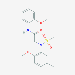 molecular formula C18H22N2O5S B15151959 N~2~-(2-methoxy-5-methylphenyl)-N-(2-methoxyphenyl)-N~2~-(methylsulfonyl)glycinamide 