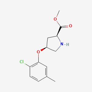 molecular formula C13H16ClNO3 B15151988 Methyl (2S,4S)-4-(2-chloro-5-methylphenoxy)-2-pyrrolidinecarboxylate 
