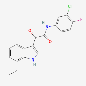 molecular formula C18H14ClFN2O2 B15152047 N-(3-chloro-4-fluorophenyl)-2-(7-ethyl-1H-indol-3-yl)-2-oxoacetamide 