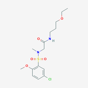 molecular formula C15H23ClN2O5S B15152062 N~2~-[(5-chloro-2-methoxyphenyl)sulfonyl]-N-(3-ethoxypropyl)-N~2~-methylglycinamide 