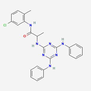molecular formula C25H24ClN7O B15152069 N~2~-[4,6-bis(phenylamino)-1,3,5-triazin-2-yl]-N-(5-chloro-2-methylphenyl)alaninamide 