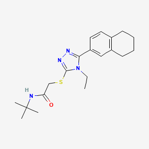 molecular formula C20H28N4OS B15152087 N-tert-butyl-2-{[4-ethyl-5-(5,6,7,8-tetrahydronaphthalen-2-yl)-4H-1,2,4-triazol-3-yl]sulfanyl}acetamide 