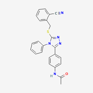 molecular formula C24H19N5OS B15152153 N-(4-{5-[(2-cyanobenzyl)sulfanyl]-4-phenyl-4H-1,2,4-triazol-3-yl}phenyl)acetamide 