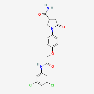 molecular formula C19H17Cl2N3O4 B15152167 1-(4-{2-[(3,5-Dichlorophenyl)amino]-2-oxoethoxy}phenyl)-5-oxopyrrolidine-3-carboxamide 