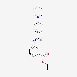 molecular formula C21H24N2O2 B15152176 ethyl 3-({(E)-[4-(piperidin-1-yl)phenyl]methylidene}amino)benzoate 