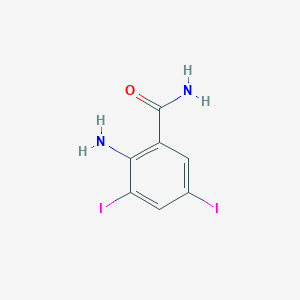 molecular formula C7H6I2N2O B15152183 2-Amino-3,5-diiodobenzamide 