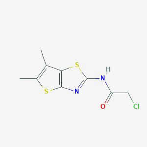 molecular formula C9H9ClN2OS2 B15152286 2-chloro-N-(5,6-dimethylthieno[2,3-d][1,3]thiazol-2-yl)acetamide 