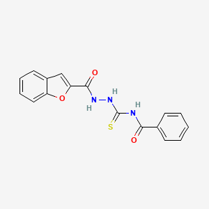 molecular formula C17H13N3O3S B15152364 N-{[2-(1-benzofuran-2-ylcarbonyl)hydrazinyl]carbonothioyl}benzamide 