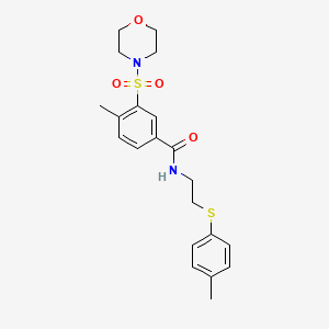 molecular formula C21H26N2O4S2 B15152377 4-methyl-N-{2-[(4-methylphenyl)sulfanyl]ethyl}-3-(morpholin-4-ylsulfonyl)benzamide 