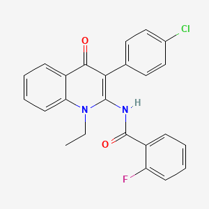 molecular formula C24H18ClFN2O2 B15152394 N-[3-(4-chlorophenyl)-1-ethyl-4-oxoquinolin-2-yl]-2-fluorobenzamide 