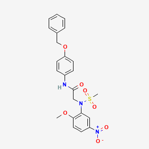 molecular formula C23H23N3O7S B15152454 N-[4-(benzyloxy)phenyl]-N~2~-(2-methoxy-5-nitrophenyl)-N~2~-(methylsulfonyl)glycinamide 