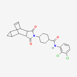 molecular formula C24H24Cl2N2O3 B15152490 N-(2,3-dichlorophenyl)-4-(1,3-dioxooctahydro-4,6-ethenocyclopropa[f]isoindol-2(1H)-yl)cyclohexanecarboxamide 