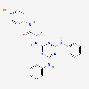molecular formula C24H22BrN7O B15152496 N~2~-[4,6-bis(phenylamino)-1,3,5-triazin-2-yl]-N-(4-bromophenyl)alaninamide 