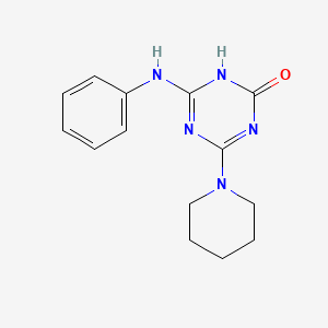 molecular formula C14H17N5O B15152503 4-Phenylamino-6-piperidin-1-yl-1H-[1,3,5]triazin-2-one 