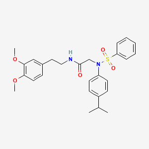 molecular formula C27H32N2O5S B15152505 N-[2-(3,4-dimethoxyphenyl)ethyl]-N~2~-(phenylsulfonyl)-N~2~-[4-(propan-2-yl)phenyl]glycinamide 