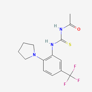 molecular formula C14H16F3N3OS B15152564 N-{[2-(pyrrolidin-1-yl)-5-(trifluoromethyl)phenyl]carbamothioyl}acetamide 